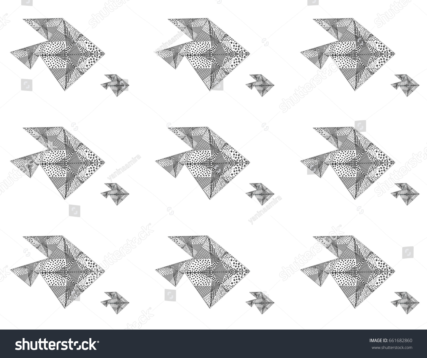 Drawing Fish Geometric Shapes Stock Illustration