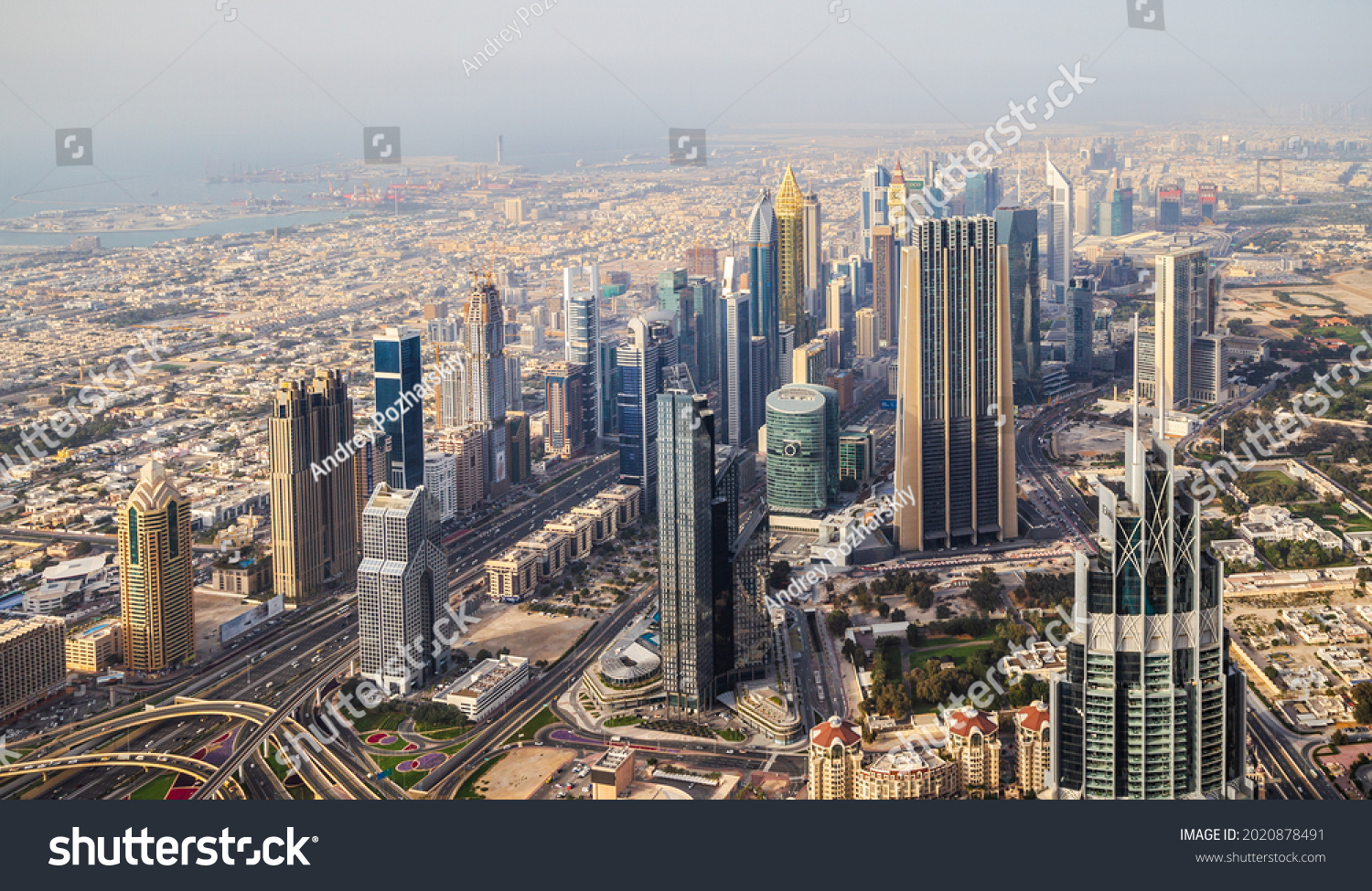 2032020 Dubai Uae Panoramic View Dubai Stock Photo 2020878491 ...