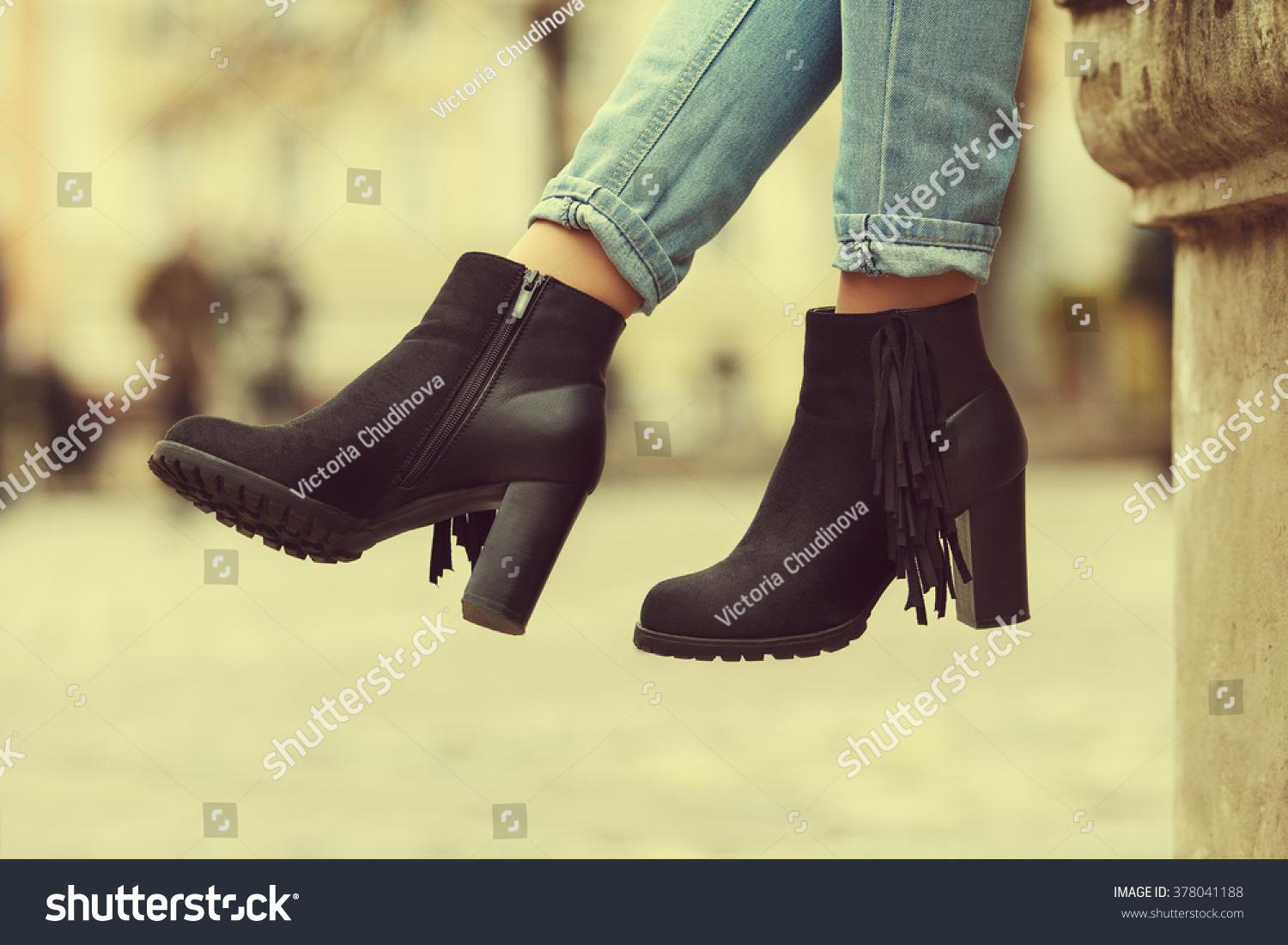 stylish black boots