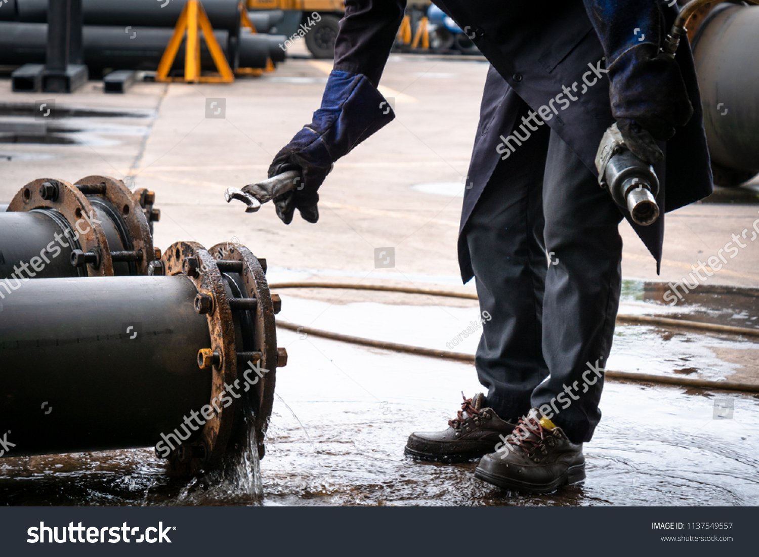 Engineer Work Pipe Pressure Test Stock Photo (Edit Now) 1137549557