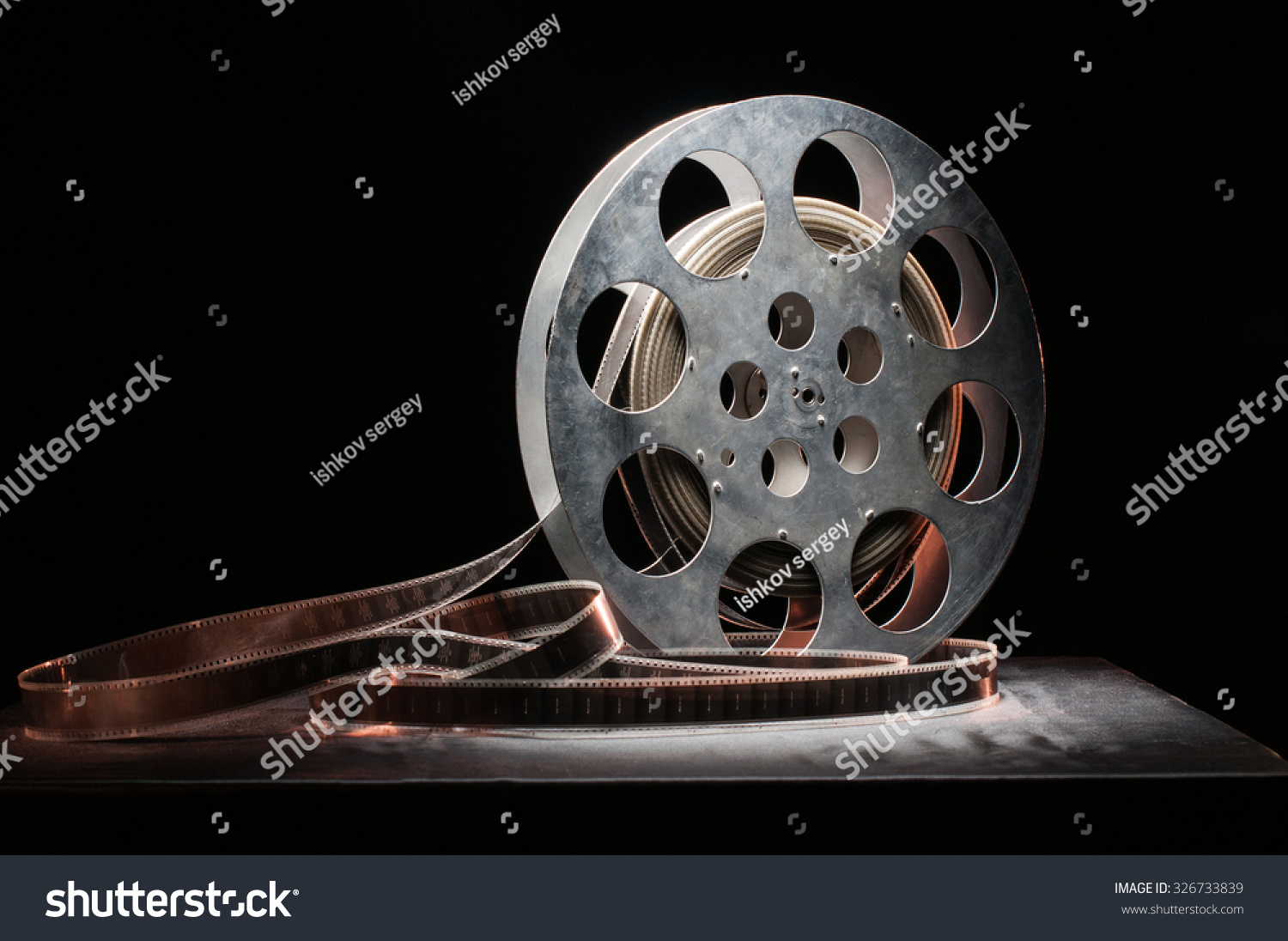 35 Film Reel On A Black Background Stock Photo 326733839 : Shutterstock