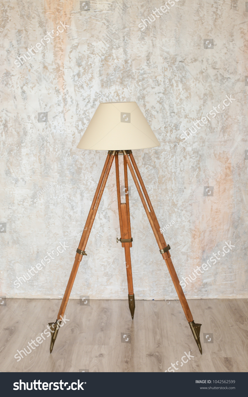 Floor Lamp White Lampshade On Light Stock Photo Edit Now 1042562599