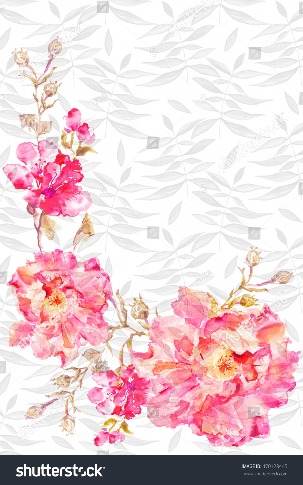 flower watercolor background floral illustration forms for congratulations invitations