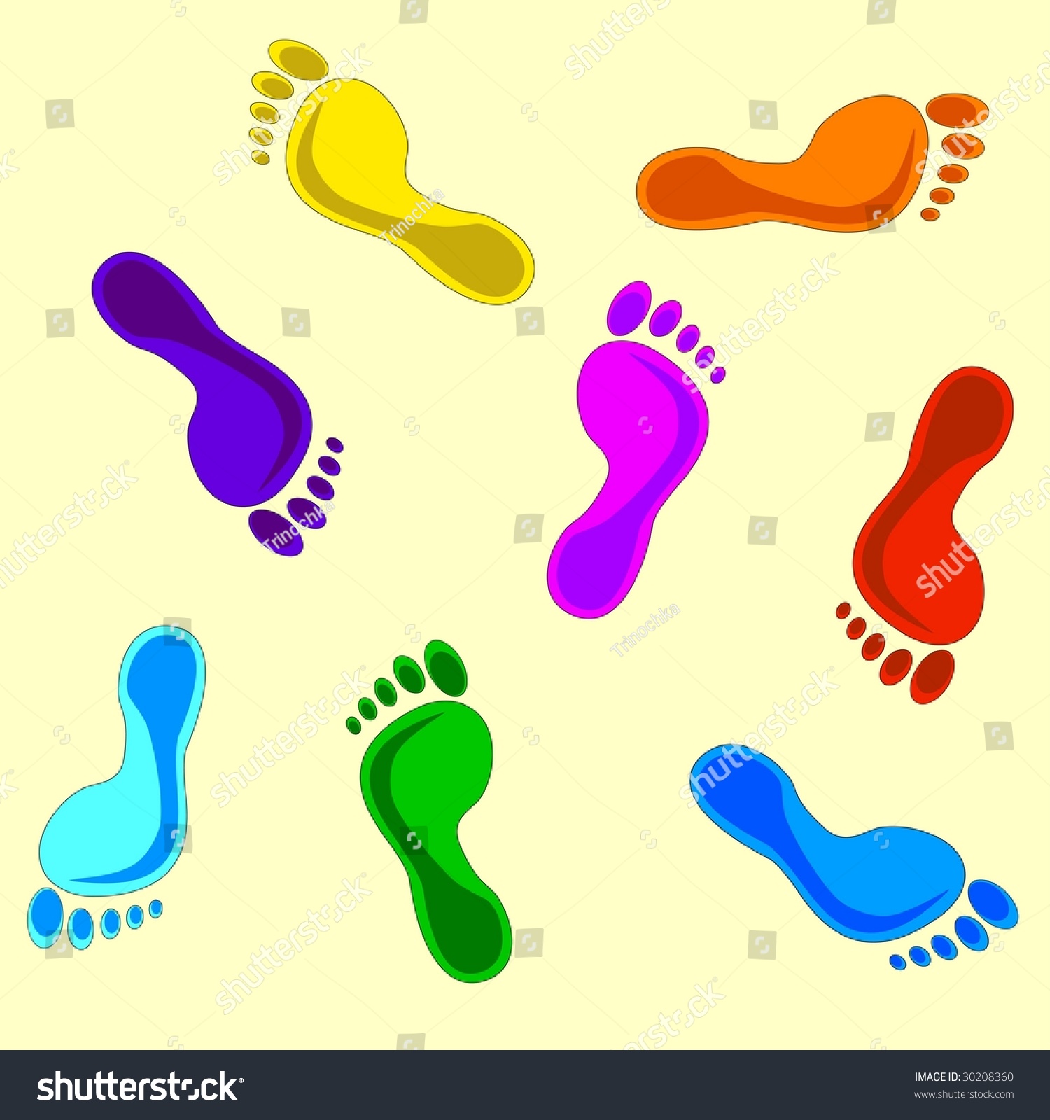 Footprints Pattern Stock Illustration 30208360 - Shutterstock