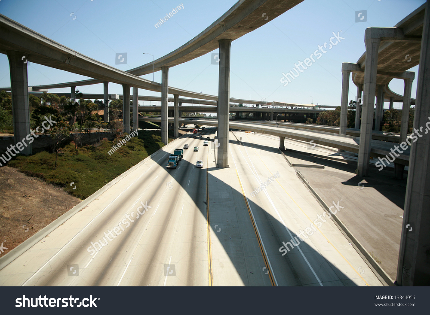 110 Freeway South Bound In Los Angeles California With On Ramps And Off ...