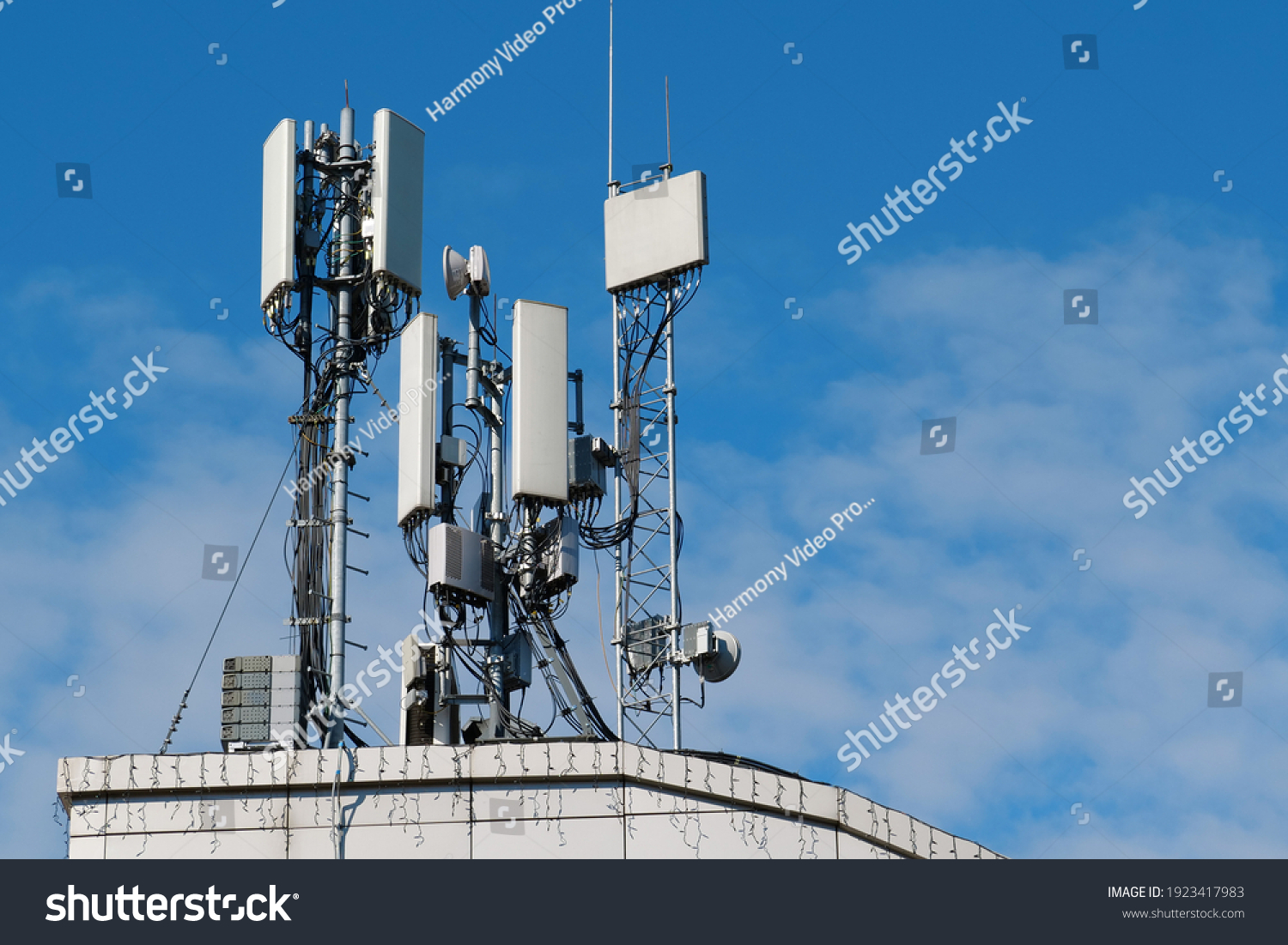 5g Cell Towers On Sky Background Stock Photo 1923417983 | Shutterstock