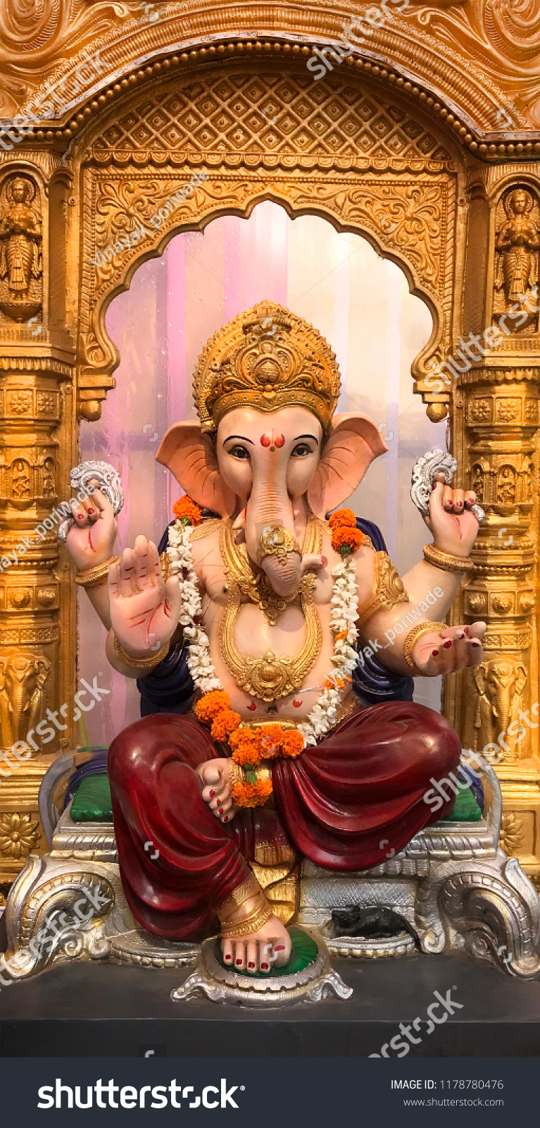 Ganpati Bappa Indian Festive Hindu God Stock Photo 1178780476 ...