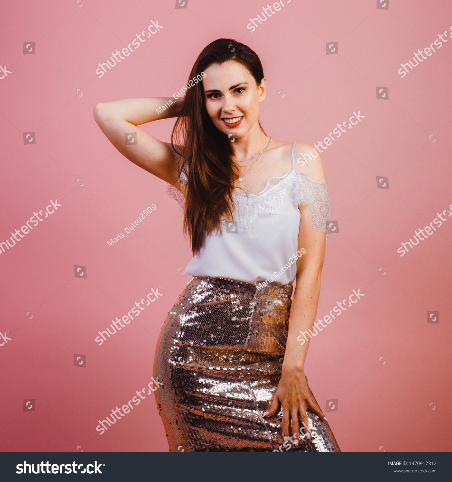 shiny white skirt