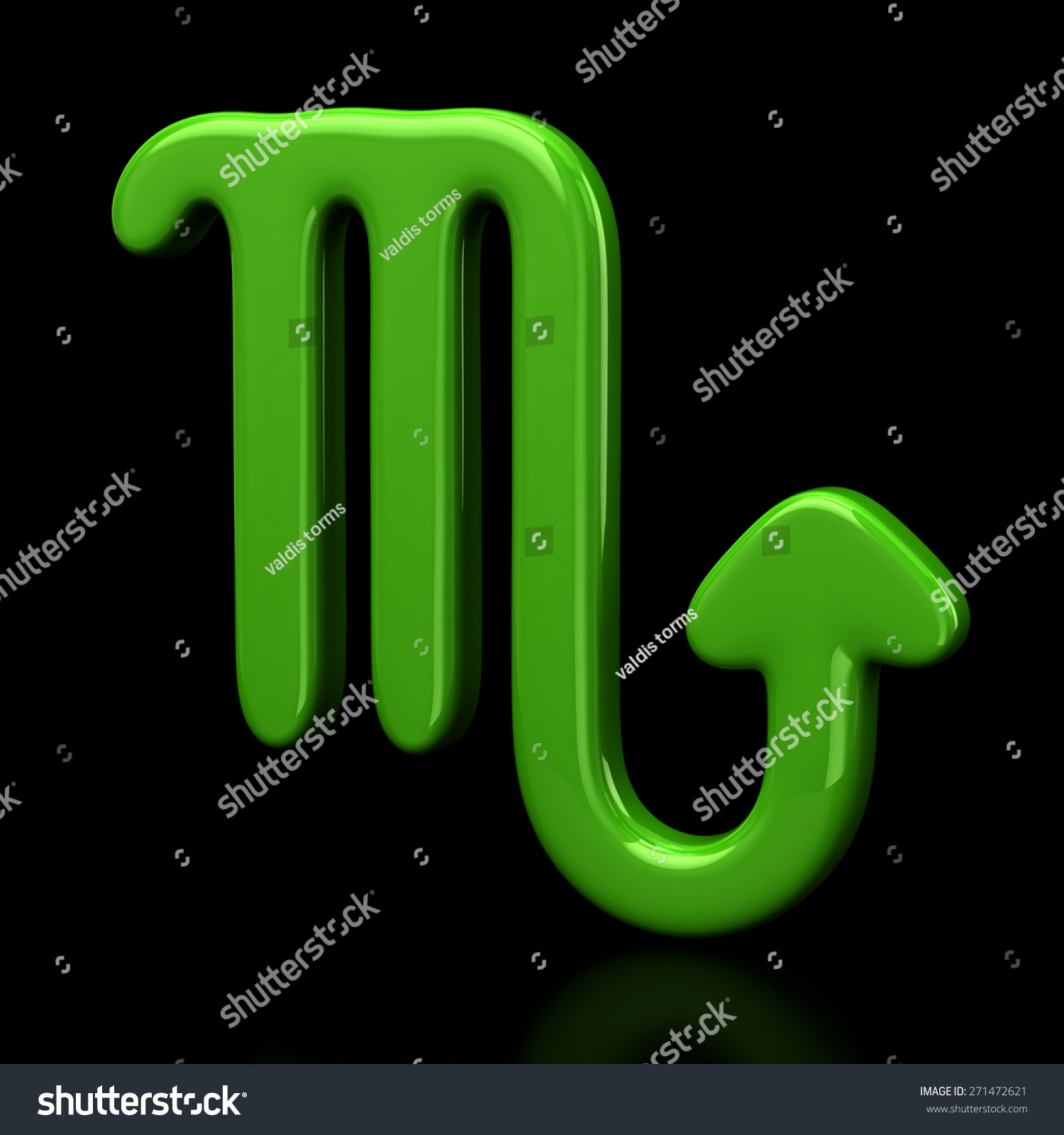 Green Scorpio Zodiac Sign On Black Stock Illustration 271472621 ...
