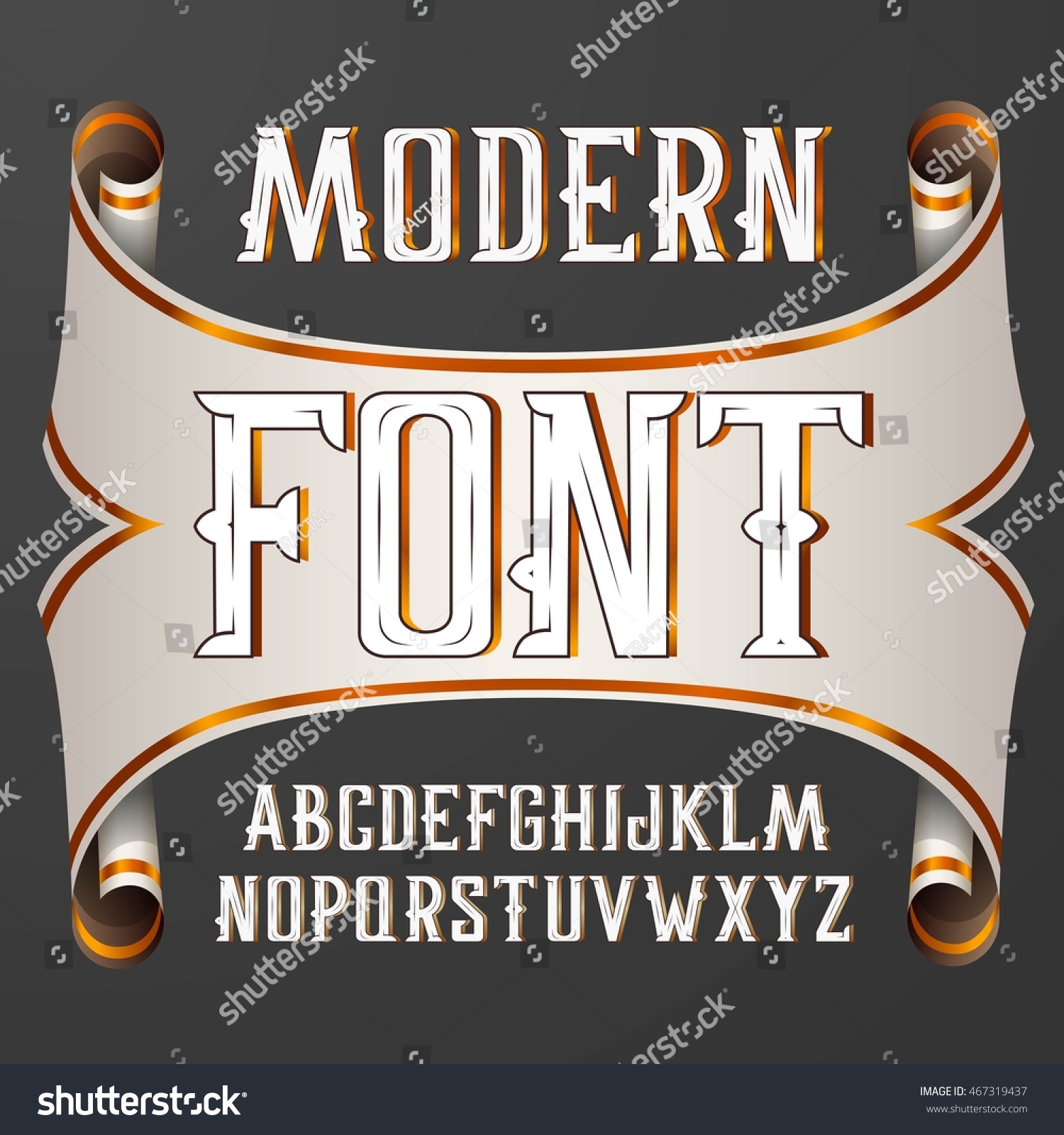 Handy Crafted Modern Label Font On Stock Illustration