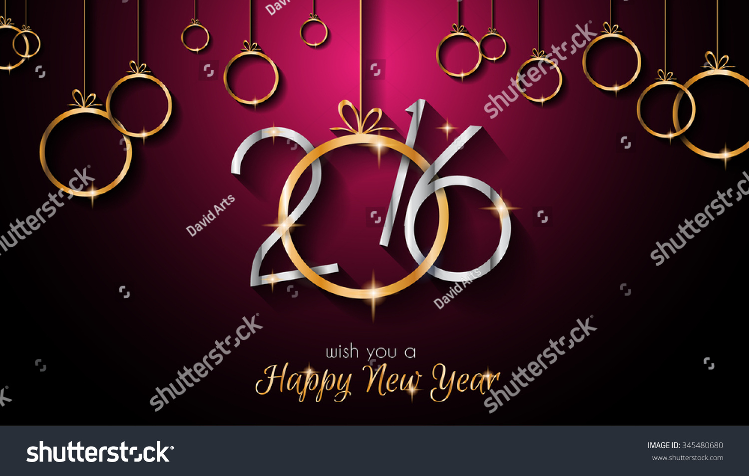 2016 Happy New Year And Merry Christmas Background For Your Seasonal