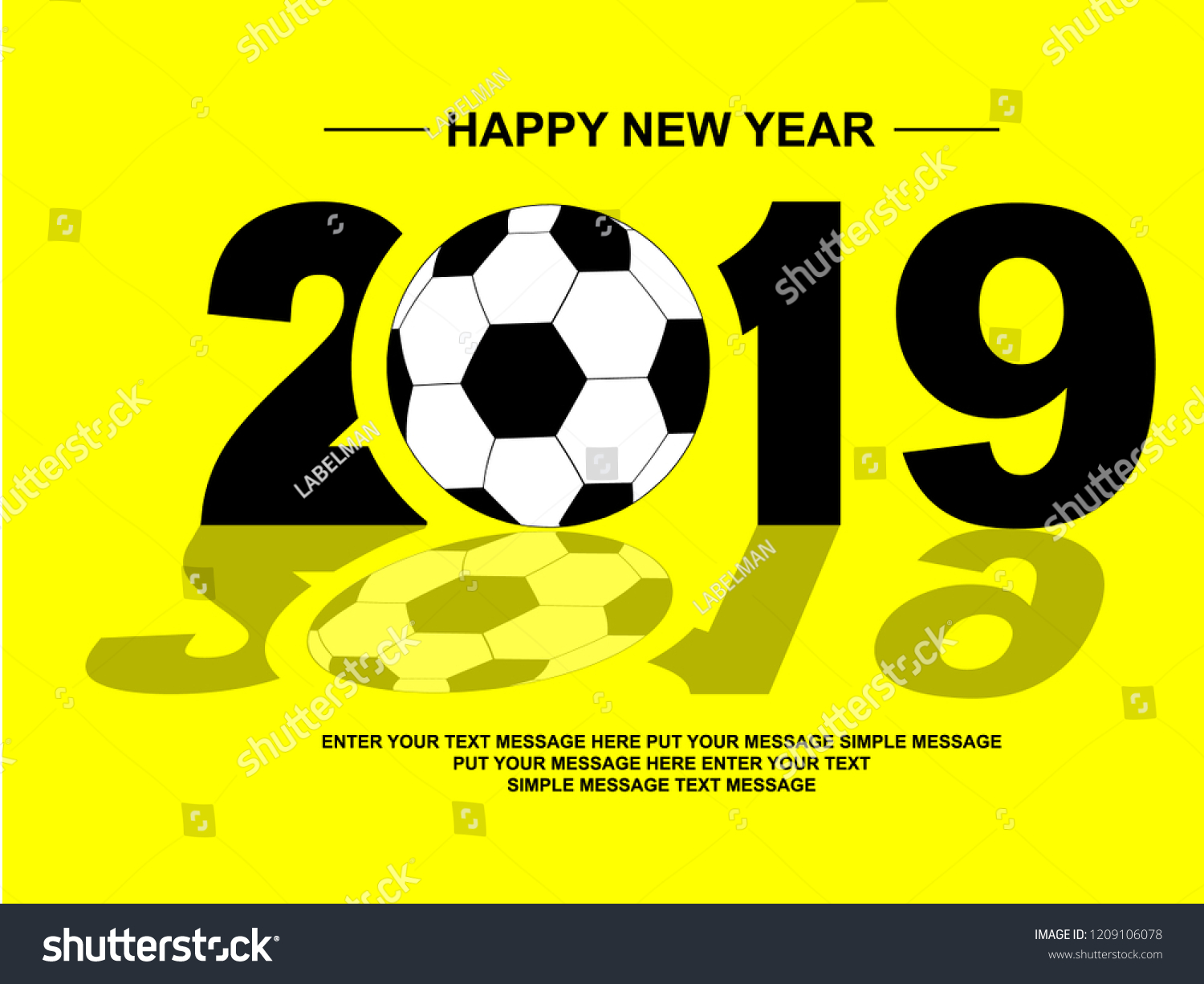 19 Happy New Year Football Stock Illustration