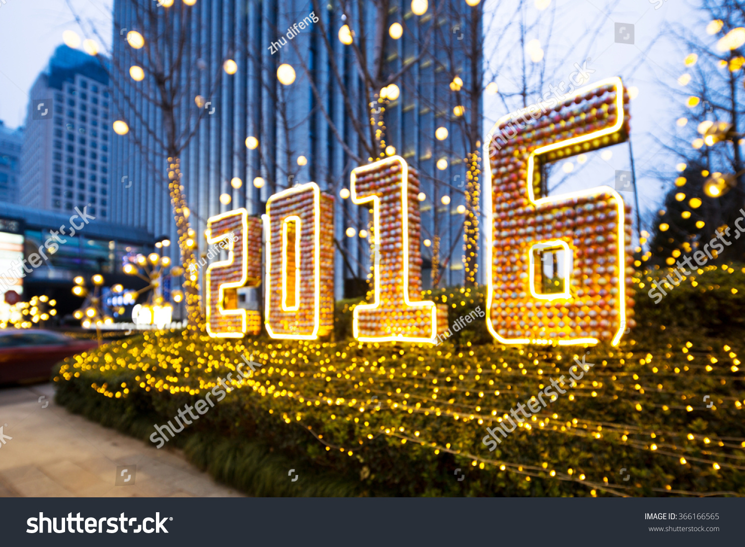 2016 Happy New Year Illuminated Led Stock Photo 366166565 - Shutterstock