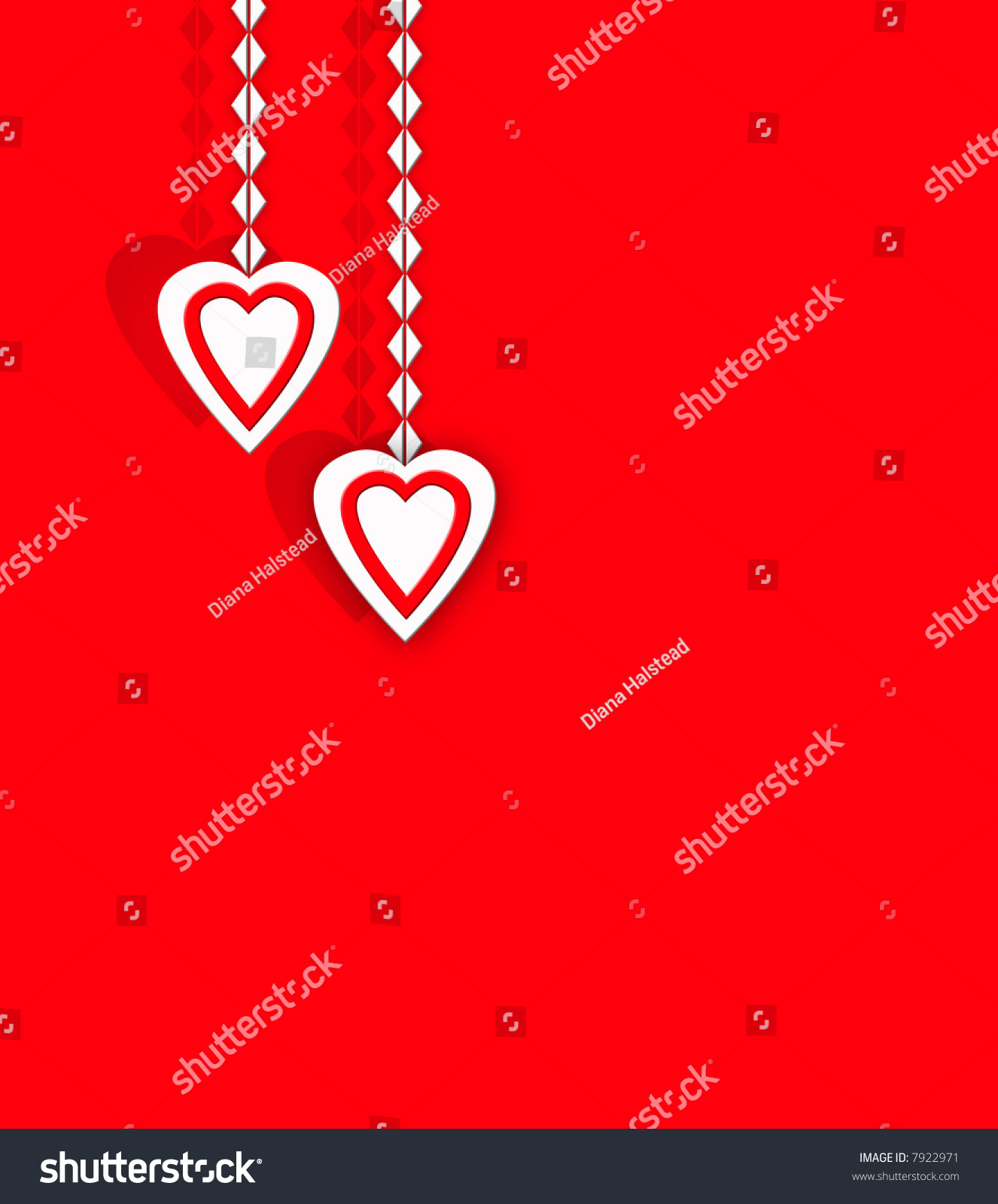 2 Hearts Hanging Together Stock Illustration 7922971