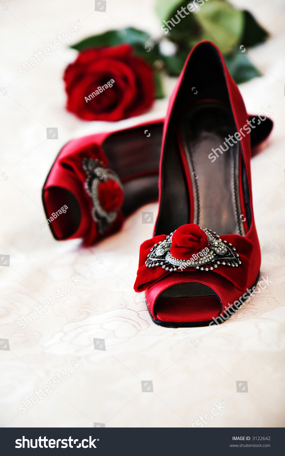 High Heels Shoe And Red Rose Stock Photo 3122642 : Shutterstock
