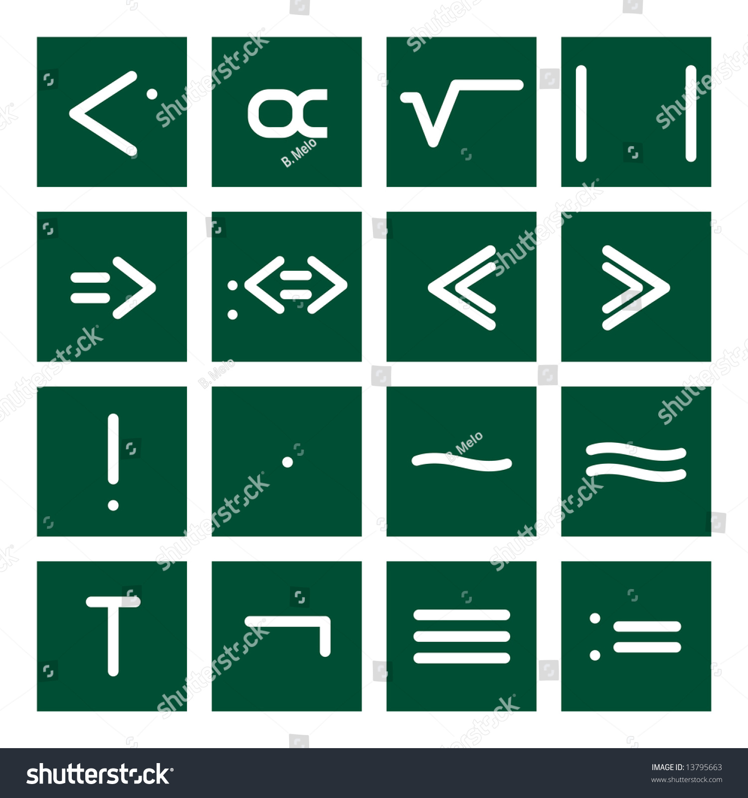 16 Icon Set Of Mathematical Symbols (Function Operators, Group ...