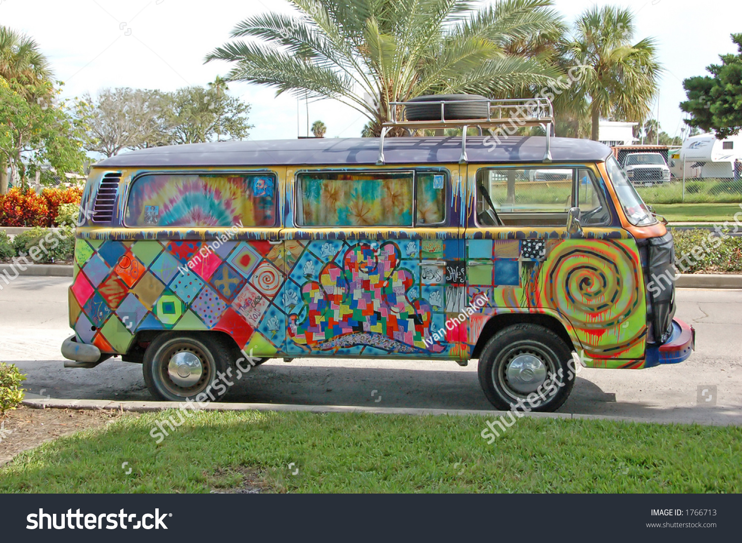 60ies Hippie Volkwagen Van Stock Photo 1766713 : Shutterstock