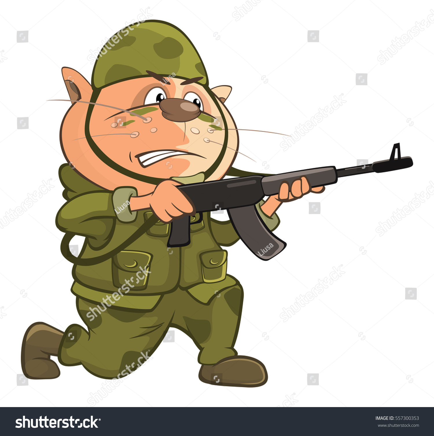 Illustration Cute Cat  Special  Forces  Cartoon Stock 