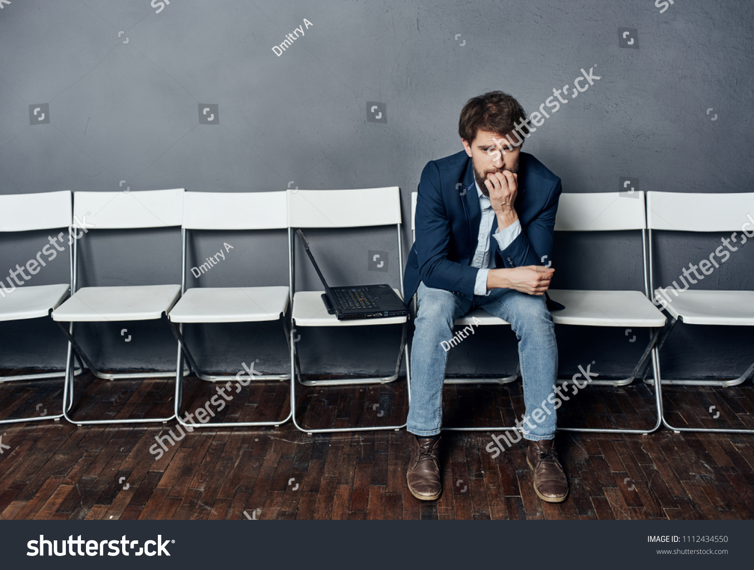 Interview Man Waiting Office Stock Photo 1112434550 | Shutterstock