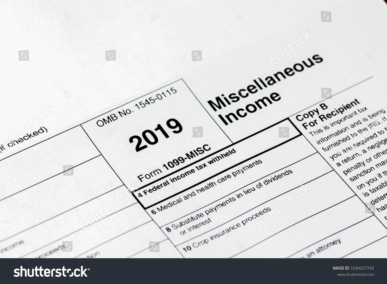 19 Irs 1099 Miscellaneous Income Tax Stock Photo Edit Now