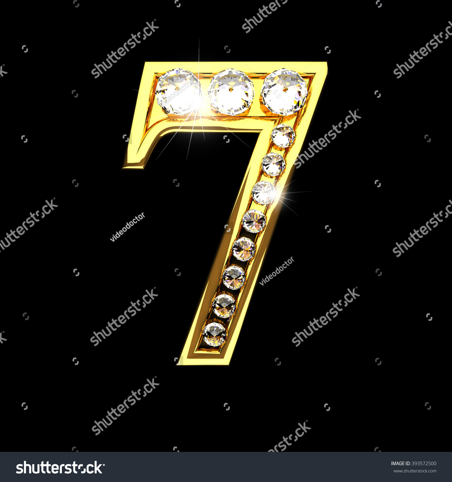 7 Isolated Golden Letters Diamonds On Stock Illustration 393572500