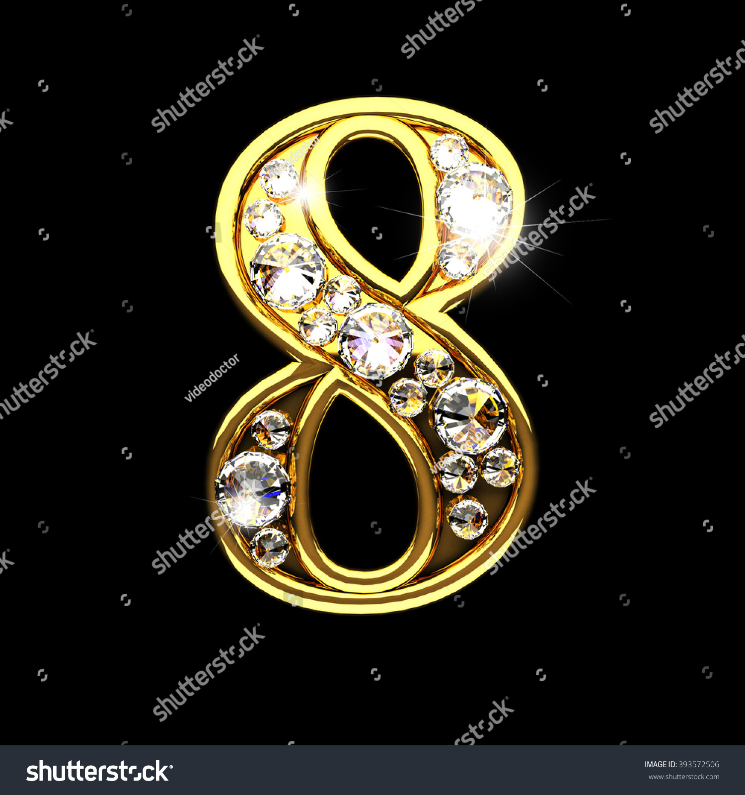 8 Isolated Golden Letters Diamonds On Stock Illustration 393572506 ...