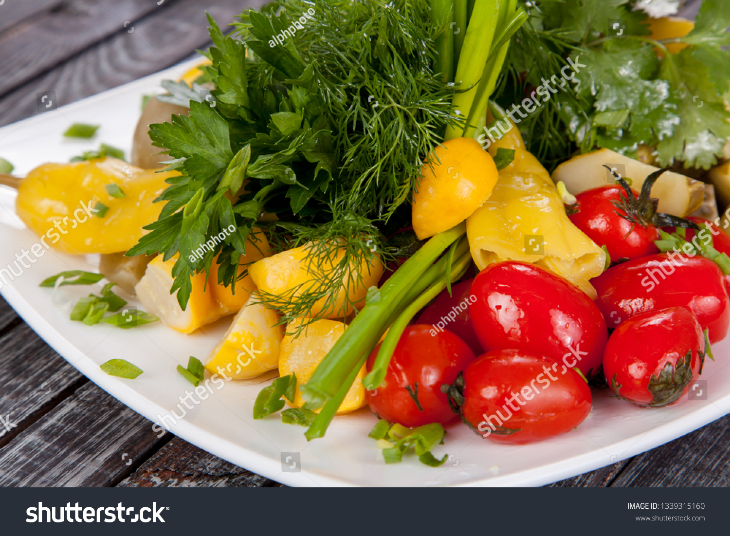 Juicy Summer Vegetable Salad Cutting Fresh Royalty Free Stock Image