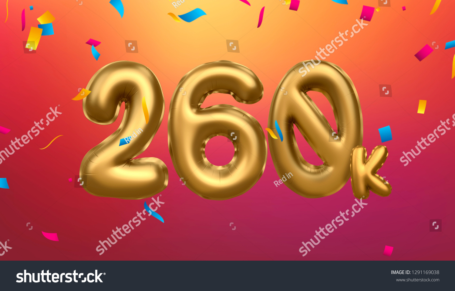 260 K Celebration Like Follower Subscribe 库存插图 1291169038 Shutterstock