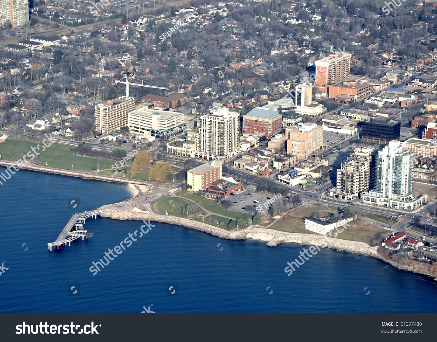 Lake Ontario Shore Aerial View Burlington Stock Photo 51397480 ...