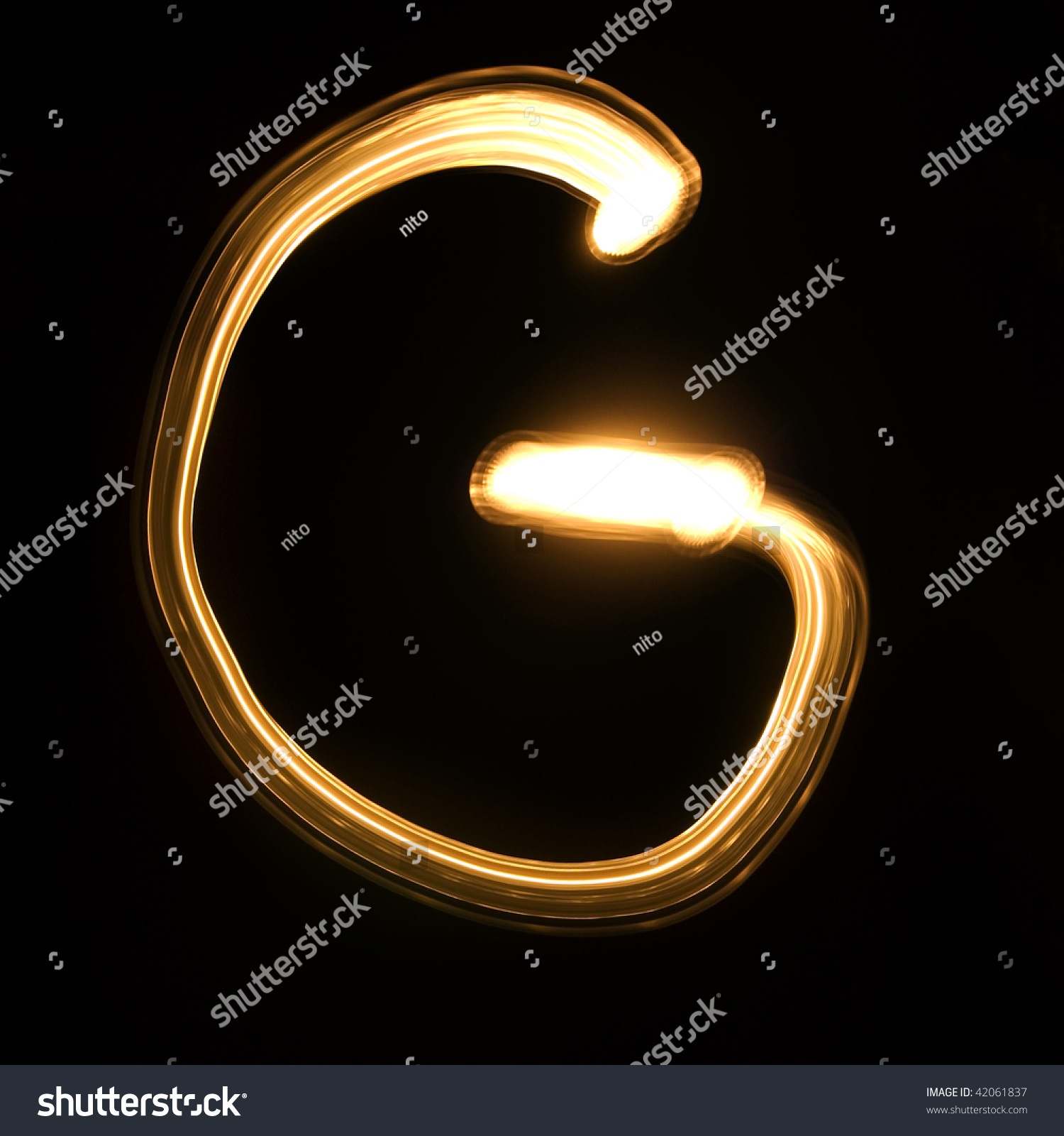 Light Yellow Letters On White Background Stock Photo 42061837 ...