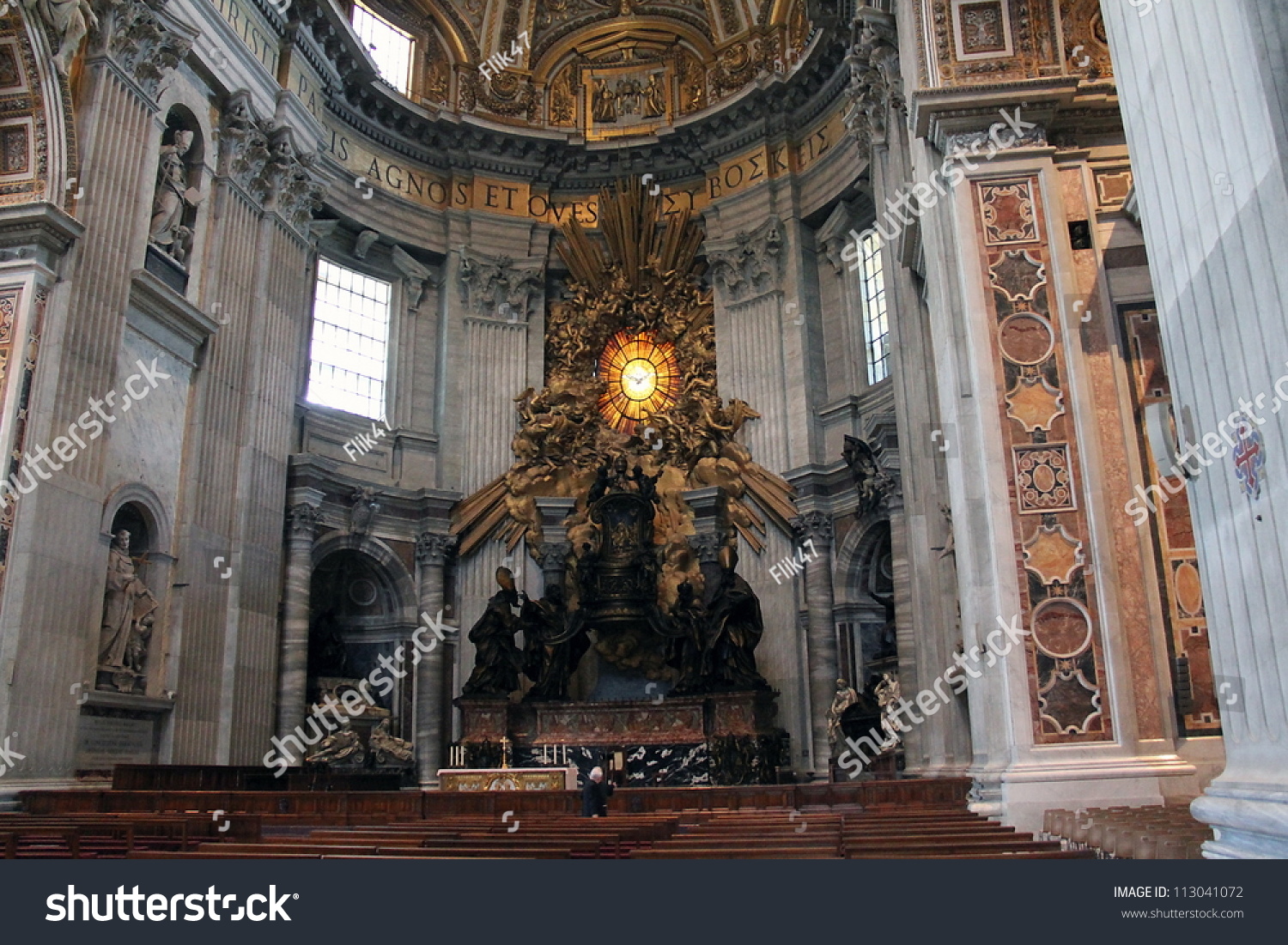 Main Altar In Basilica St Peter'S In Vatican. Bernini Masterpiece ...