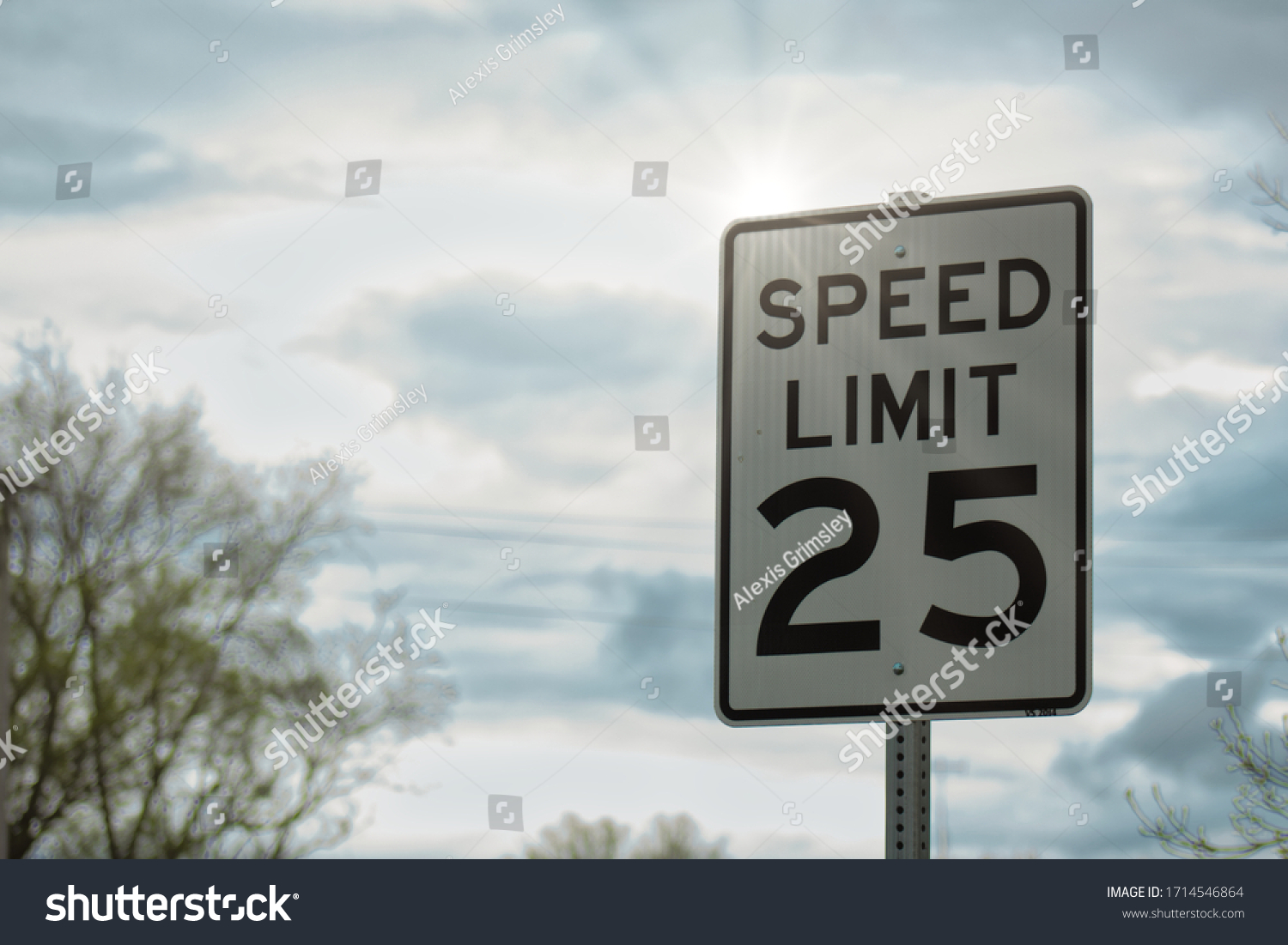 25 Mile Hour Speed Limit Sign Stock Photo (Edit Now) 1714546864