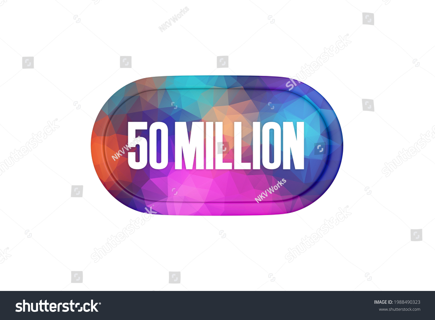 50 Million 3d Sign Multicolor Isolated Stock Illustration 1988490323