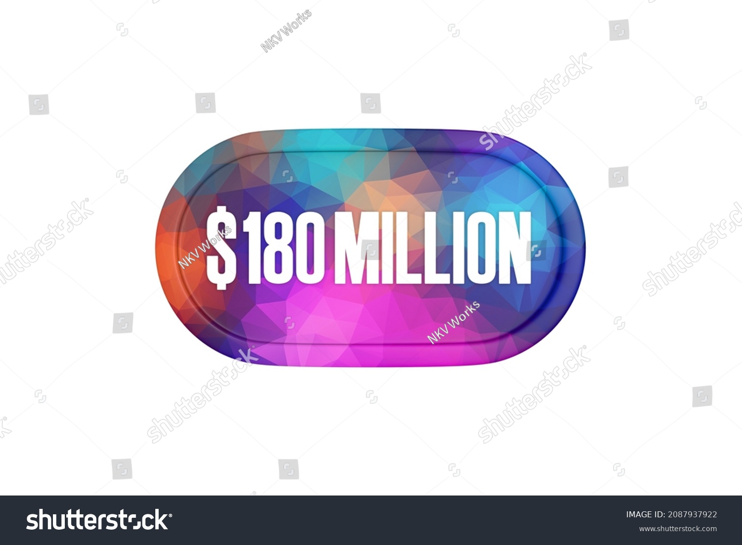 180-million-dollars-3d-sign-isolated-stock-illustration-2087937922