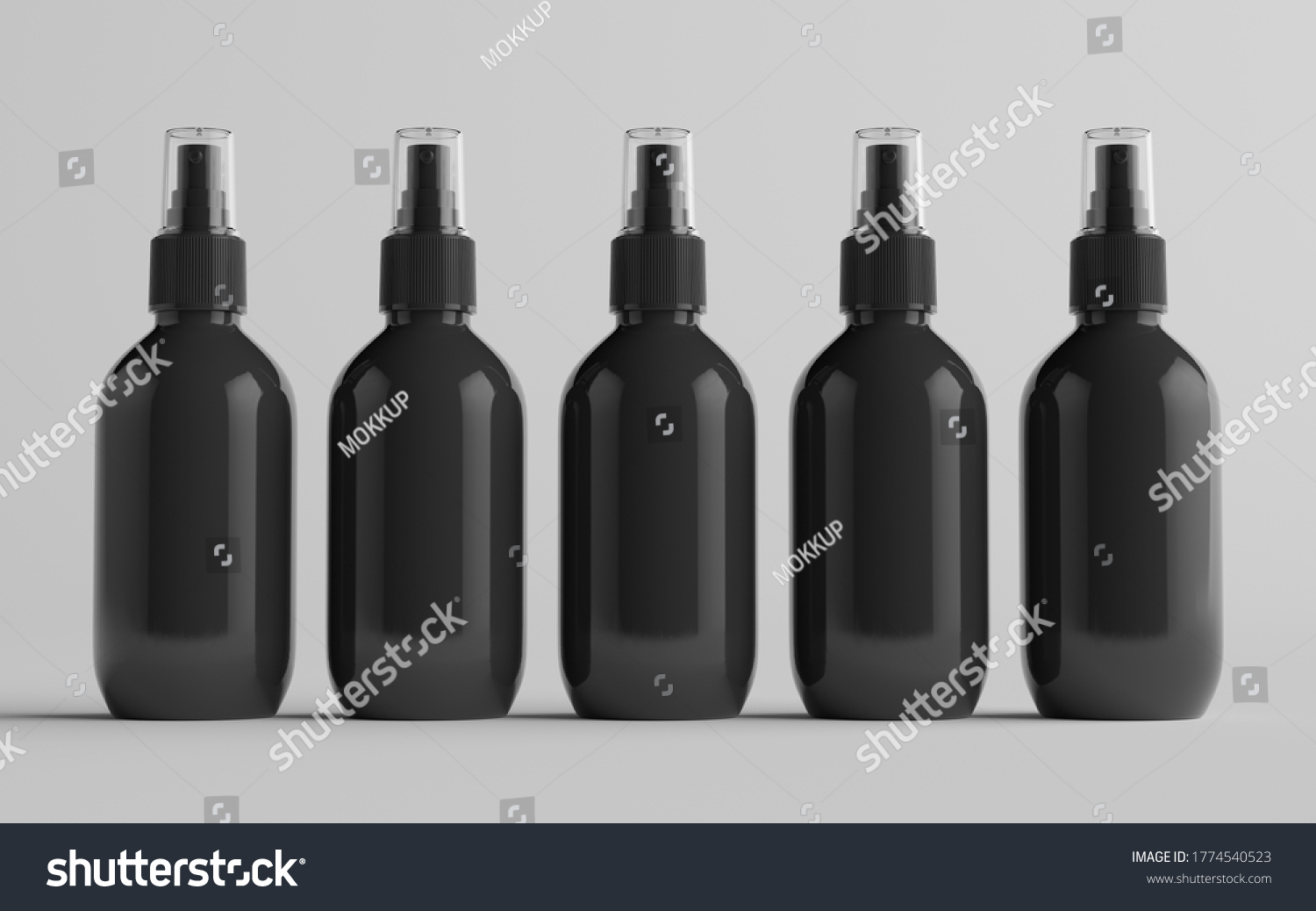 Download 200ml Black Plastic Spray Bottle Mockup Stock Illustration 1774540523