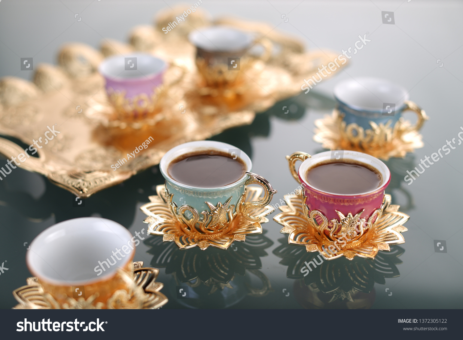 Modern Coffee Cups Presentation Set Colorful Stock Photo Edit Now 1372305122