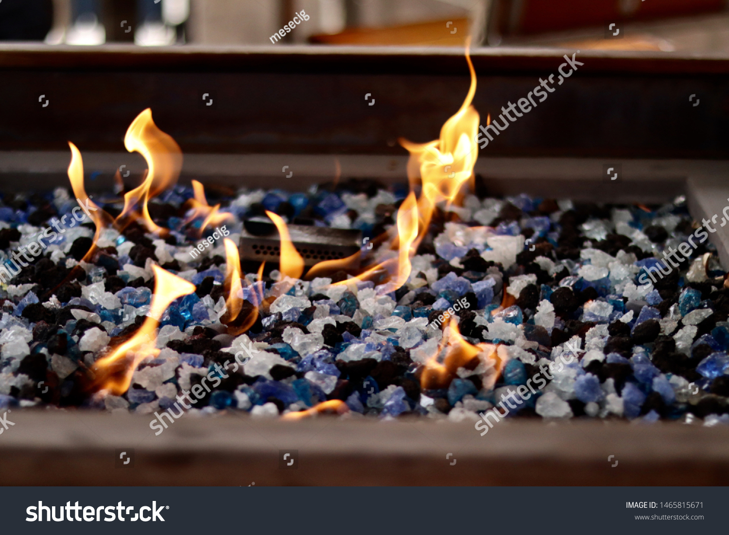 Modern Gas Fireplace Pebbles Stock Image Download Now