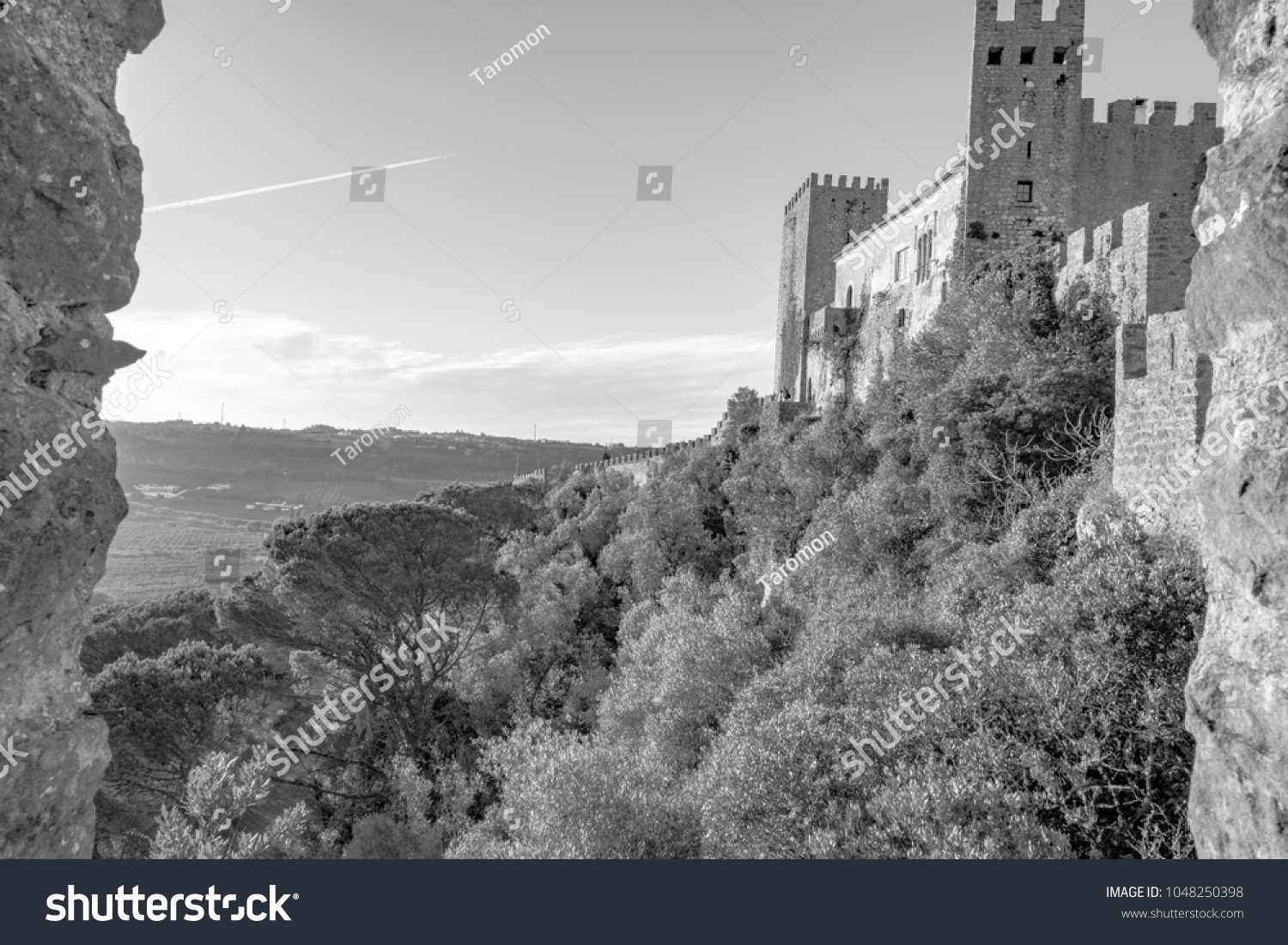 Monotone Obidos Portugal Castle Obidos Castelo Stock Photo Edit Now