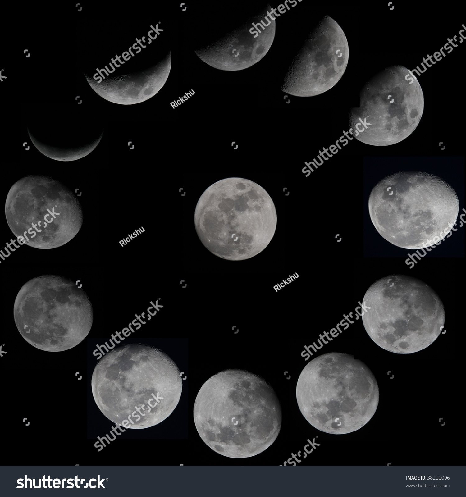 13 Moon Phases Stock Photo 38200096 : Shutterstock