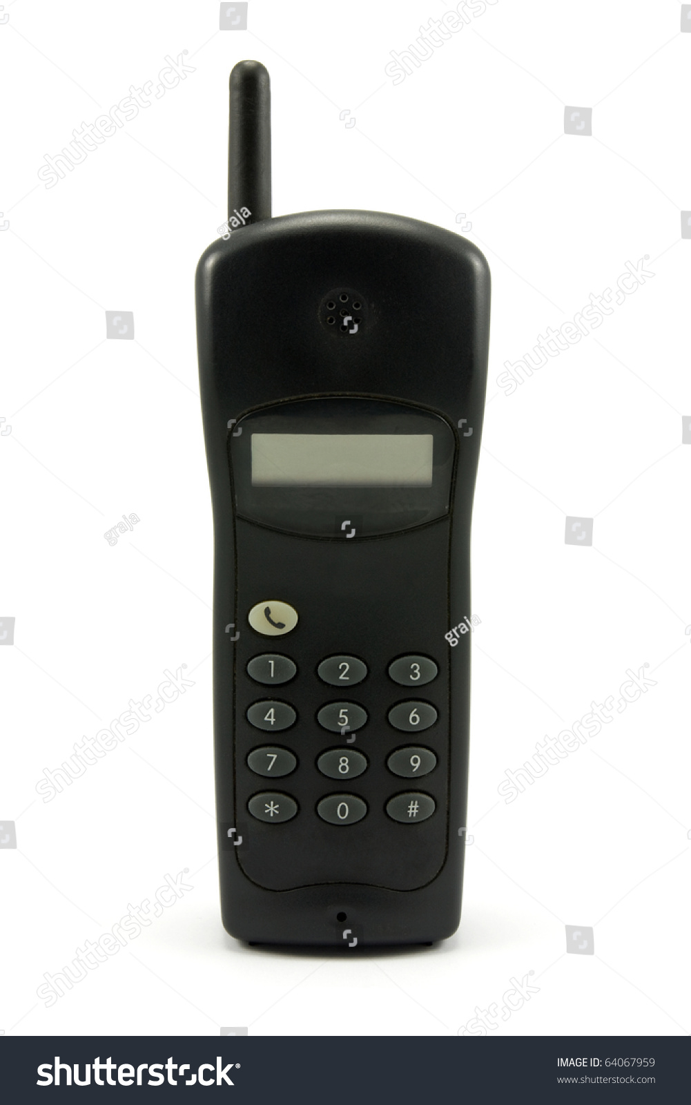 Old Cordless Phone Over A White Background Stock Photo 64067959 ...