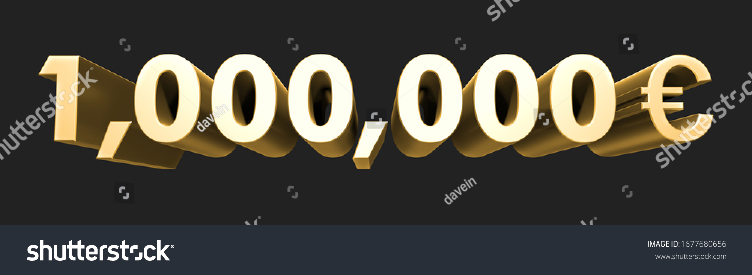 One Million Euros Metallic Gold 3d Stock Illustration 1677680656 one-million-euros-metallic-gold-3d-stock-illustration-1677680656