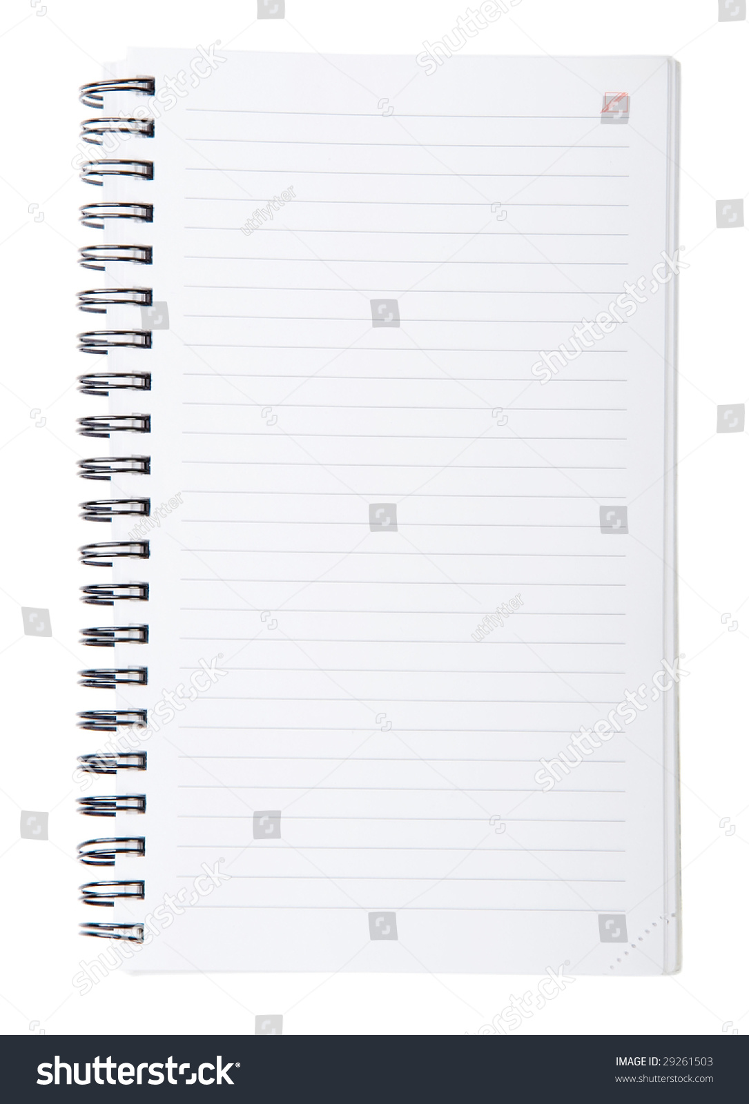 Open Spiral Lined Notebook Isolated On White Background Stock Photo ...