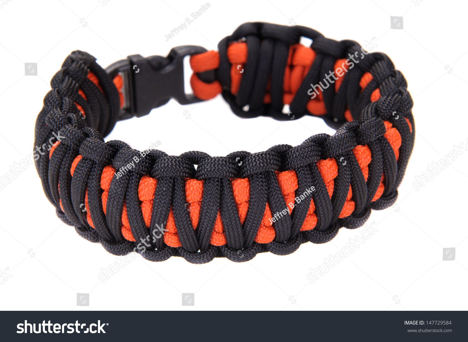 550 Paracord Survival Bracelet Cobra Thin Line Tough Mudder Black/Orange 