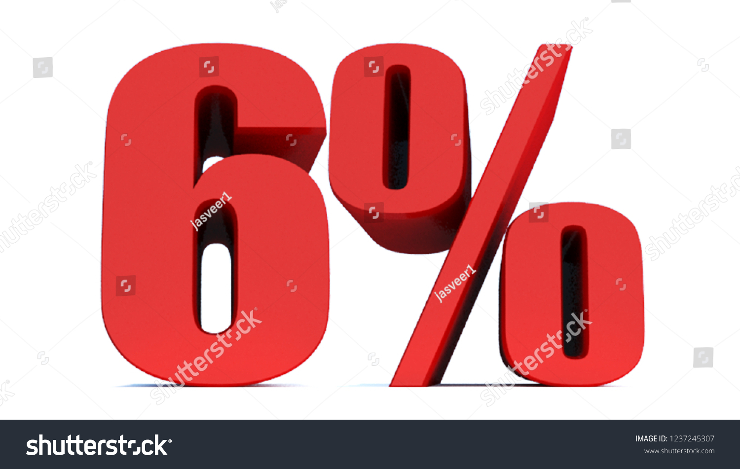 6 Percent Off 3d Sign On Stock Illustration 1237245307 Shutterstock