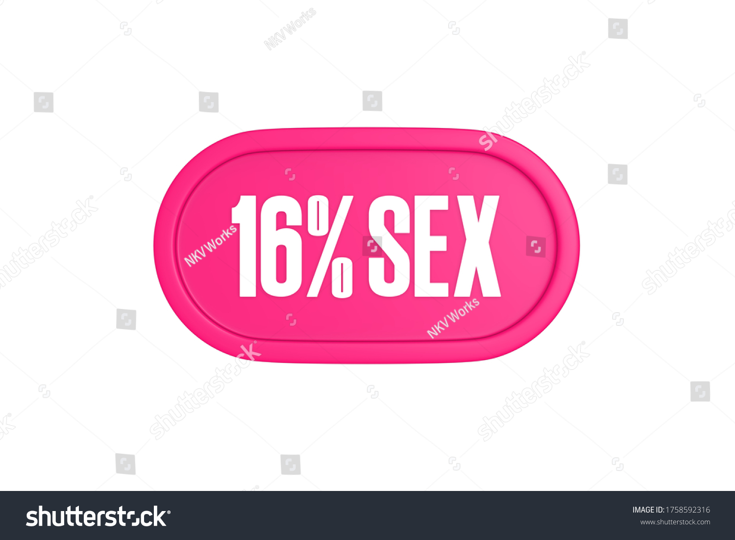 16 Percent Sex Sign Pink Isolated Stock Illustration 1758592316 2537