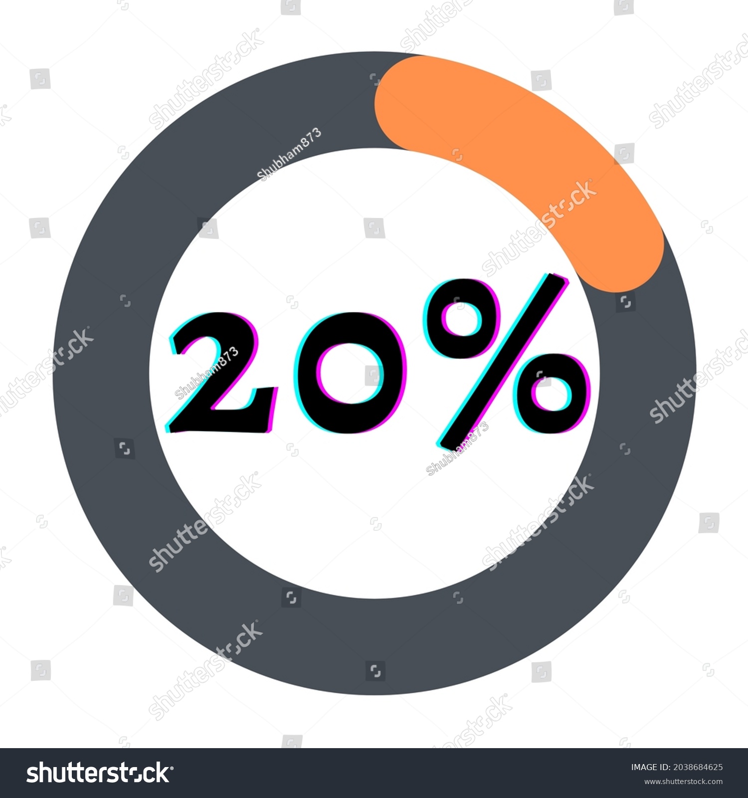 20-percentage-progress-bar-battery-chart-stock-illustration-2038684625