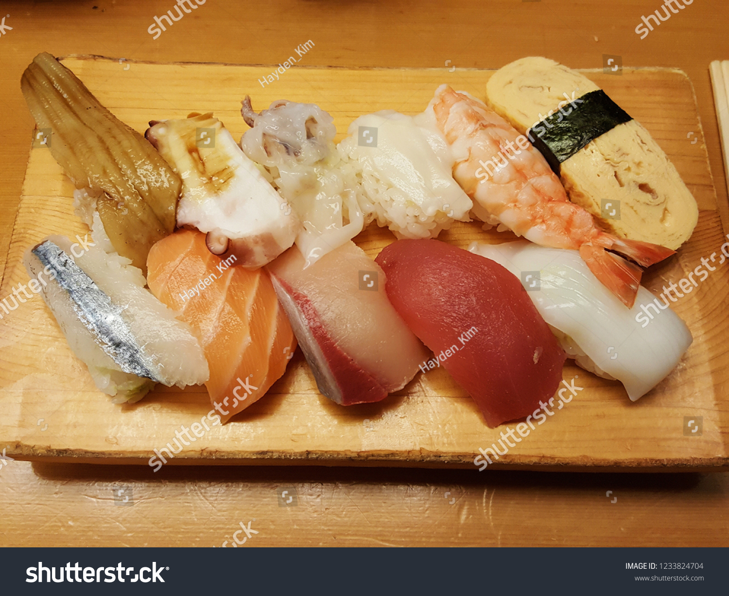 10 Pieces Sushi Stock Photo Edit Now 1233824704