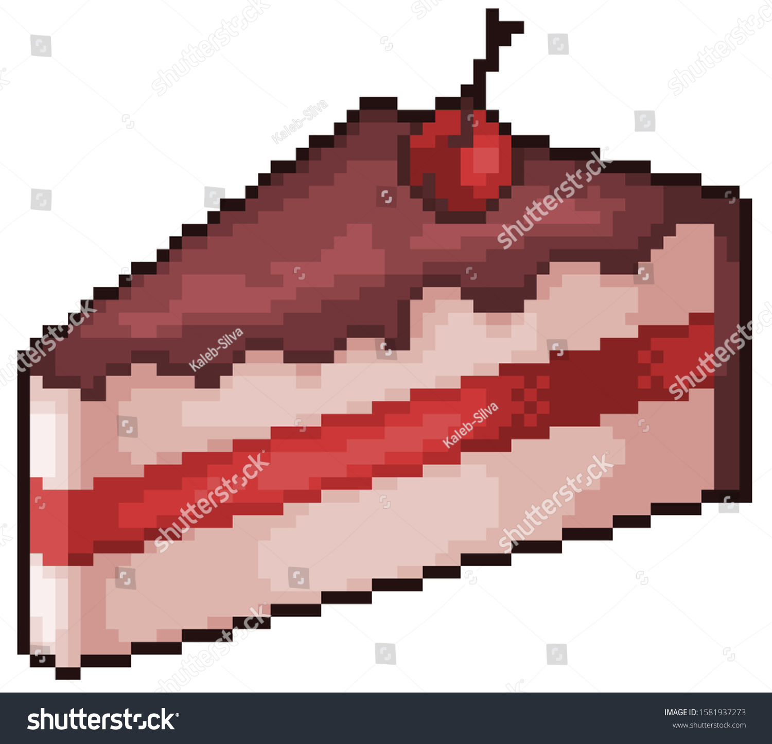 Pixel Art Cake 8bit Game White Stock Illustration 1581937273