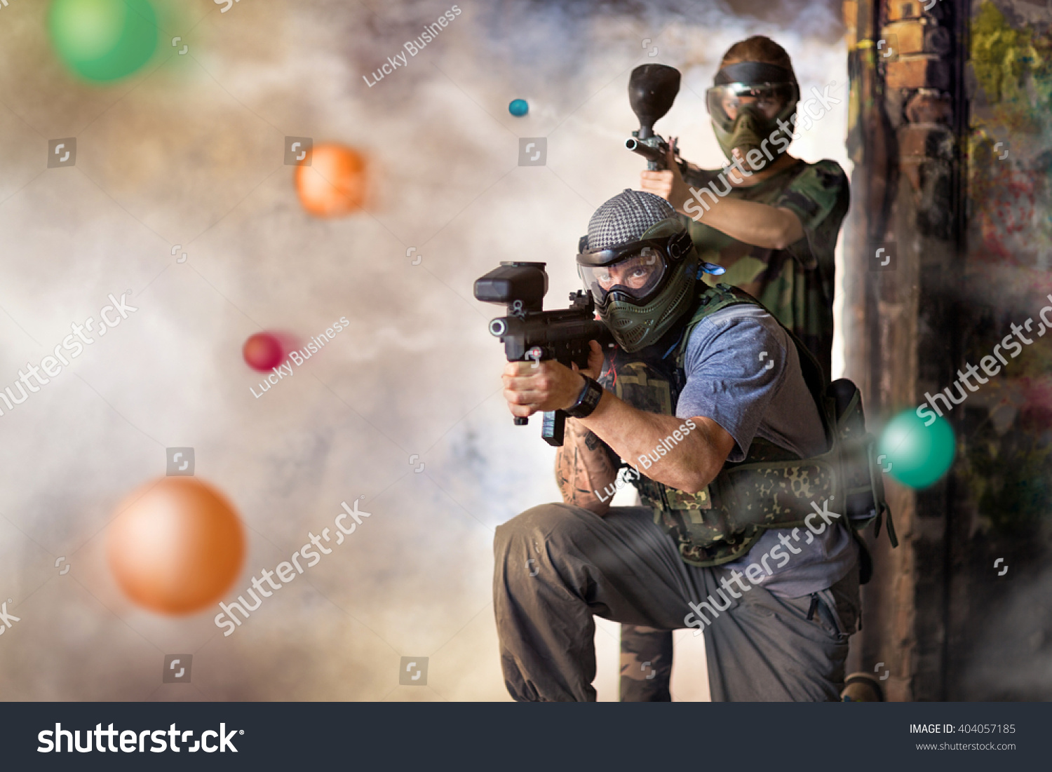 Play Paintball Game Two Player Guns Stock Photo 404057185 Shutterstock