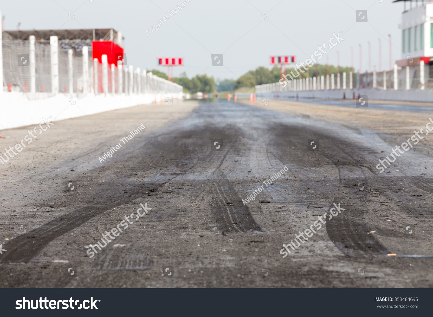 Racing Track Tire Marks Stock Photo 353484695 : Shutterstock